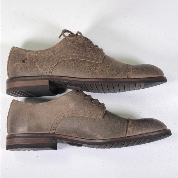 FRYE Scott Cap Toe Taupe Oxford Dress Shoes main image 6
